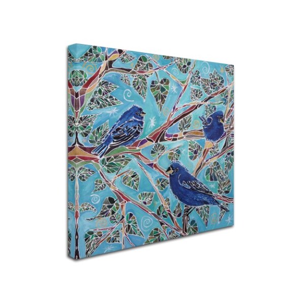 Lauren Moss 'Indigo Buntings' Canvas Art,18x18